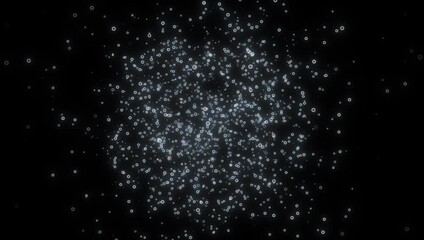 Wall Mural - Seamless looping video animation of Glowing floating transparent bubbles on black background animation