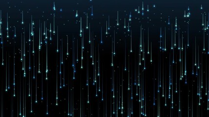 Wall Mural - Seamless Looping Blue Light Streaks Falling Like Rain
