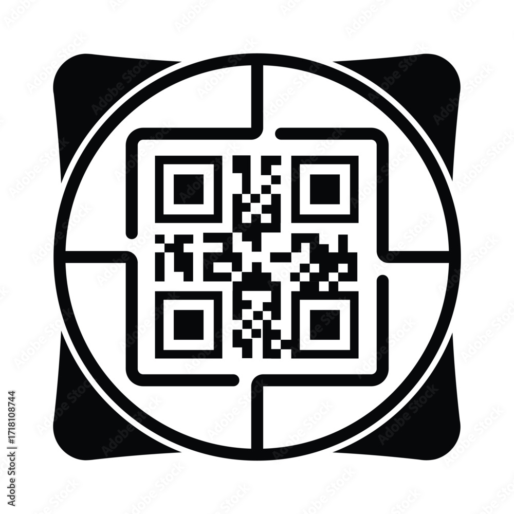 Scaning Qr Code Icon Scan QR code icon. Digital scanning QR code. QR code scan for ...