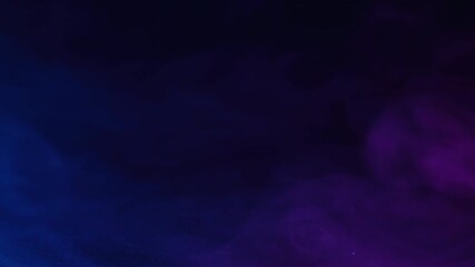 Wall Mural - Swirling steam. Ink water. Defocused blue purple neon colorful smog steam texture acrylic blend moving on dark black art abstraction.
