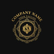 © berkah nikah - Golden Ornate Monogram Logo with Filigree Frame for Premium Branding and Elegant Corporate Identity, Featuring Stylized Initials KSN and Decorative Scrollwork., Flat Vector Elements, Vector