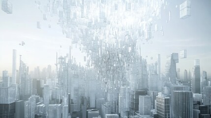Abstract cityscape digital network