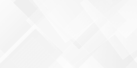 Wall Mural - Abstract tech gradient white, gray creative triangle geometric technology space. minimal rectangle randomly arranged white lines transparent background. luxury web overlap presentation design.	