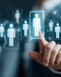 © datronis - Selecting the Ideal Candidate - Futuristic HR Tech Interface.