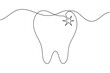© Md. Sohel - Tooth and teeth continuous one line drawing minimalist smile healthy dental  vector illustration