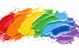 Paleta de colores de oleo arcoíris.
