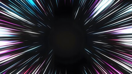 Wall Mural - Vibrant, colorful radial lines converge on a central point, creating a dynamic and energetic abstract design.
