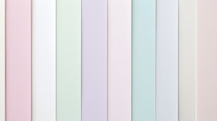 Wall Mural - A display of delicate pastel hues, arranged in vertical stripes, showcasing a spectrum of soft colors perfect for a design project.