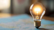 © A2Z AI  - Bright idea: lit lightbulb on map, illuminating innovation and global perspectives. Symbolizing inspiration and the power of creative thinking.