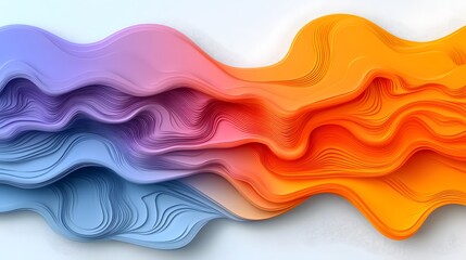Wall Mural - abstract layered shapes create a dynamic and colorful visual effect with a flowing, undulating compo