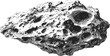 © cac_tus - Meteorite sketch hand drawn detailed space rock with craters — stock vector