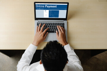 Wall Mural - Online payment platform for modish money transfer on the internet netowrk