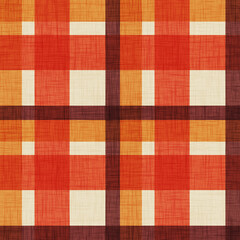 Wall Mural - Autumn Checkered Seamless Plaid Background, Bright Colors