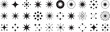 © AIcon Star - 30 black white mid century modern starburst vector icons retro atomic burst decorative design elements pattern