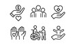 © 123levit - Influencer icons collection: community support and care symbols for design projects