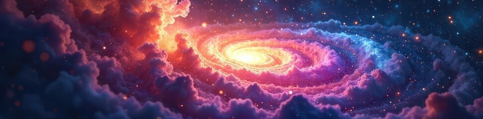 Wall Mural - Swirling Nebula An Ethereal Cosmic Dance of Mysterious Energy and Alluring Glow