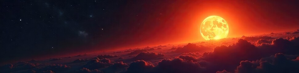 Wall Mural - A dying sun, its light fading into the inky blackness of space, leaving behind only a faint, ethereal glow A cosmic representation of a gentle, peaceful end , energy, sunset