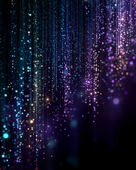 Wall Mural - Abstract Bokeh Particles: An immersive, artistic rendering of cascading bokeh particles, shimmering with a mesmerizing array of colors and an aura of ethereal elegance.
