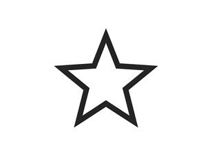 A simple, outlined star shape against a black background.  Faint, multicolored dots are visible along the star's outline