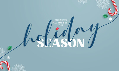 Wall Mural - christmas holiday season greeting calligraphy clipart design. holiday season greeting wishes, text, 
