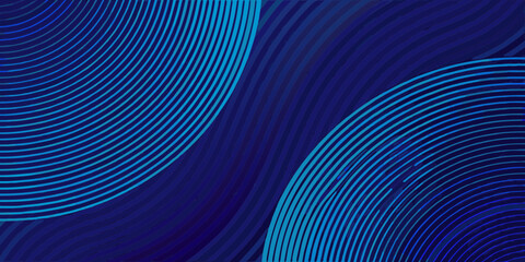 Wall Mural - Abstract blue background with flowing curved lines and geometric patterns