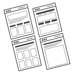 Four Website Wireframe Layouts user interface