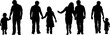 © komkrit234 - silhouette family dad mom son daughter postures family in black shapes monochrome color on white background vector