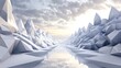 © Thunyarat - Mesmerizing White Polygonscape in a Digital Realm