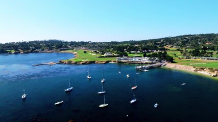 Wall Mural - aerial drone view of Pebble Beach, California 
