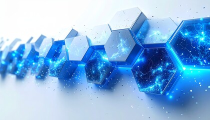 Wall Mural - Abstract blue technology background with digital data and internet connection icons