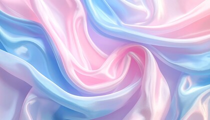 Wall Mural - Flowing pink silk fabric texture with soft waves and light creating an elegant abstract background design
