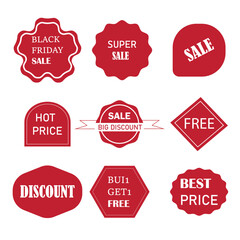 discount price tags for retail marketing. special and best offer vector graphic elements collection 