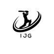 © MdMosharraf - IJG Cricket Company logo. IJG Silhouette Logo design for entrepreneur and business. IJG Athletic Branding best icon.