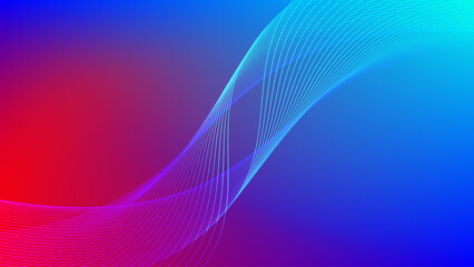 Red blue gradient mesh abstract background with wavy blended line nice for wallpaper or banner