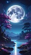 © CELONO - Mystical night landscape with full moon