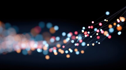 Wall Mural - Abstract Colorful Lights Flowing in Soft Focus Against Dark Background