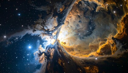 Nebula in deep space, vibrant colors