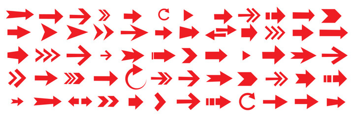 Wall Mural - Black arrows flat icons. Set for web design. Direction pointers vector icons. Big collection. Vector set of black arrow signs.