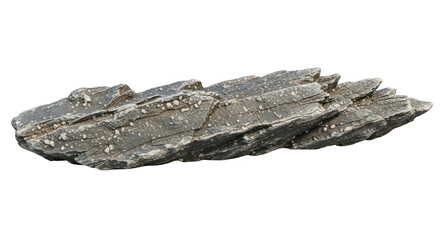 jagged grey rock fragment isolated on transparent background