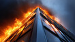 © www.freund-foto.de - Dramatisches Hausbrand-Szenario mit lodernden Flammen und intensivem Feuerschein in der Dunkelheit