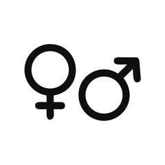  Gender icon, Male and female sign, men and women symbol, vector illustration