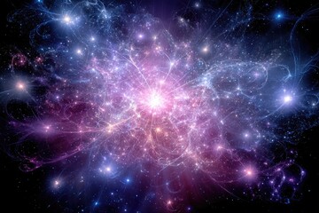 Wall Mural - Colorful Starry Nebula in Deep Space