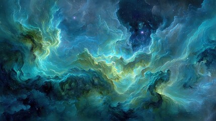 Wall Mural - Abstract Colorful Deep Space Nebula