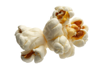 Wall Mural - Close-up of a fluffy popcorn kernel, isolated on a transparent background. background removed
