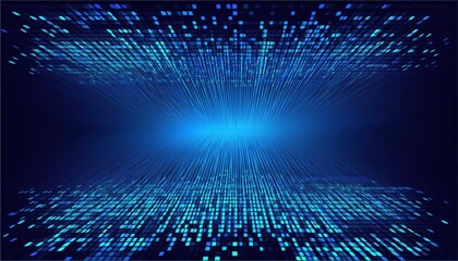 Wall Mural - abstract digital data grid with glowing blue squares representing futuristic technology and virtual 