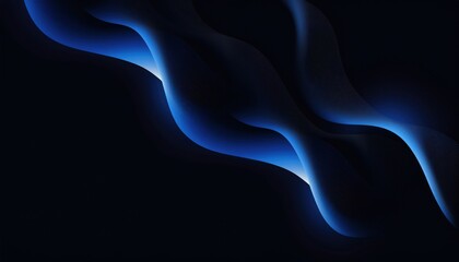 Wall Mural - flowing abstract blue wave design on dark background for modern wallpaper or digital artwork