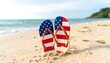 © Damar - Patriotic flip-flops on a beach