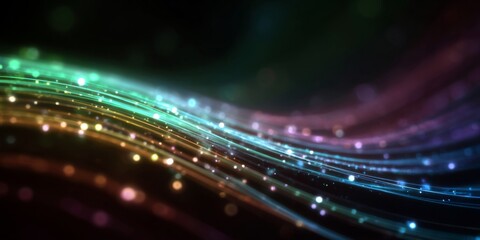 Wall Mural - Abstract Digital Background with Colorful Light Streaks and Sparkle Effects for Creative Designs and Visual Concepts