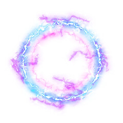 Wall Mural - abstract effect explosion electric energy shockwave, dimensional gate, neon glow style.