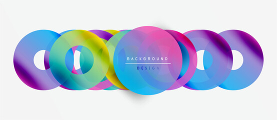 Wall Mural - abstract colorful circles overlap creating dynamic visual effect. modern design elements suggest inn